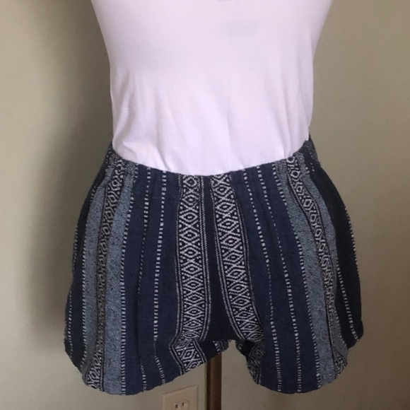 Handmade Retro 70's Inspired Festival Shorts Inn Navy With White Accents - Picture 4 of 4